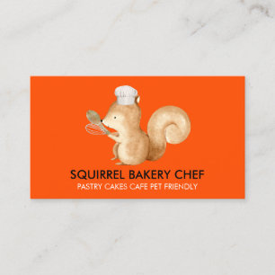 Carte De Visite Boulangerie Écureuil Mignon Orange