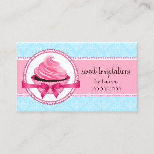 Carte De Visite Boulangerie élégante de petit gâteau de couture