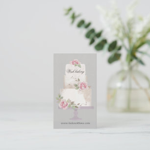Carte De Visite Boulangerie élégante Gâteau à trois niveaux vertic