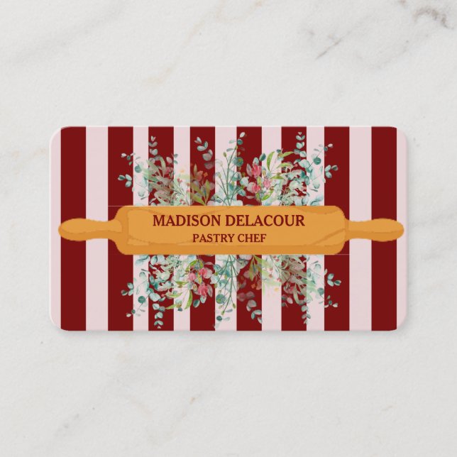 Carte De Visite Boulangerie Florale Pâtisserie Bande Bourgogne QR  (Devant)
