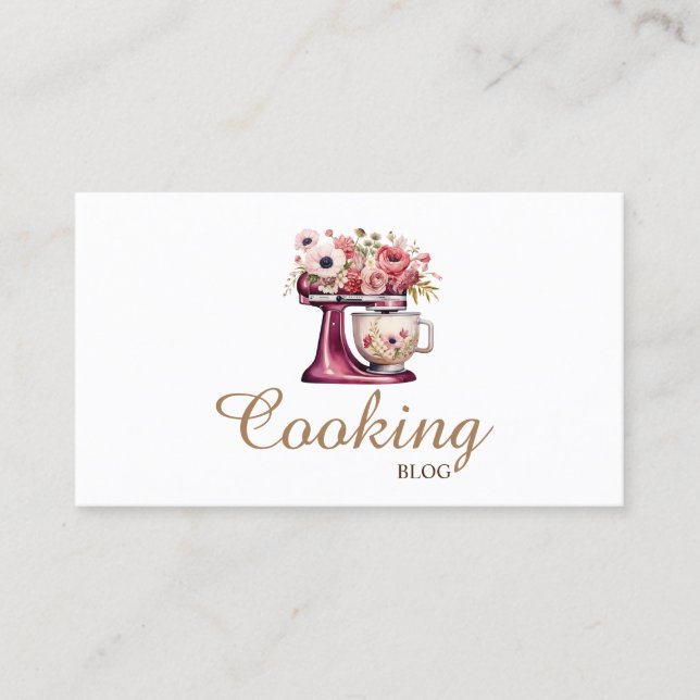 Carte De Visite Boulangerie Florale professionnelle Mélangeur roug (Devant)