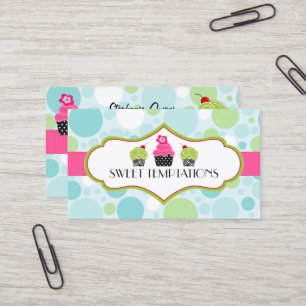Carte De Visite Boulangerie folle de petit gâteau de point de