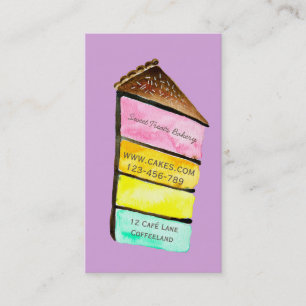 Carte De Visite Boulangerie gâteau à l'arc-en-ciel mignon