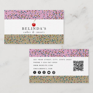 Carte De Visite Boulangerie Gâteaux et sucreries QR Code Social Me