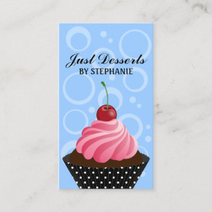 Carte De Visite Boulangerie lunatique de petit gâteau de cerise
