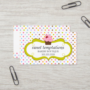 Carte De Visite Boulangerie lunatique de petit gâteau de cerise
