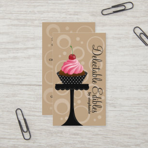 Carte De Visite Boulangerie lunatique de petit gâteau de cerise