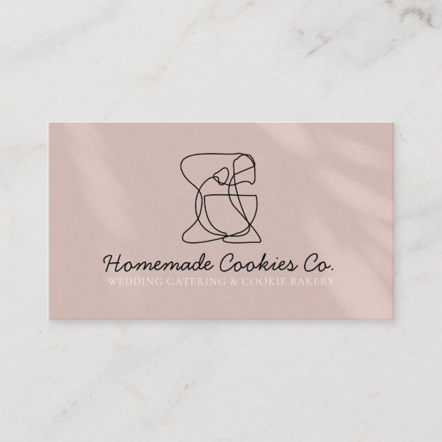 Carte De Visite Boulangerie maison Beige Blush Cuisine (Devant)