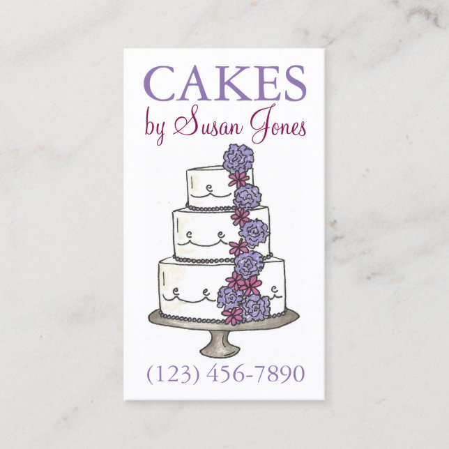 Carte De Visite Boulangerie Mariage Gâteau décorateur Pâtisserie (Devant)