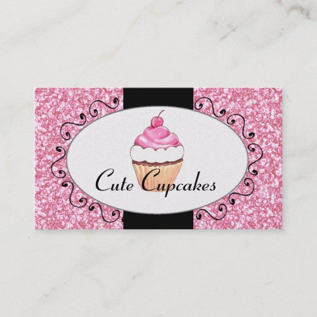 Carte De Visite Boulangerie mignonne de petit gâteau de parties (Devant)