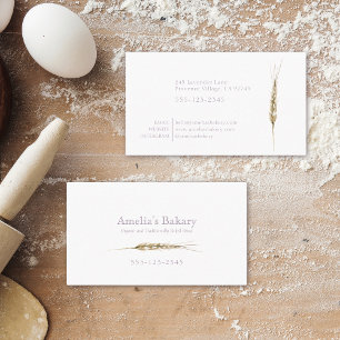 Carte De Visite Boulangerie minimaliste à grains de blé lavande vi