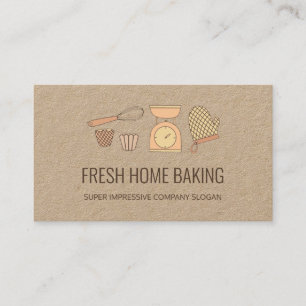 Carte De Visite Boulangerie minimaliste moderne Papier Kraft haut 