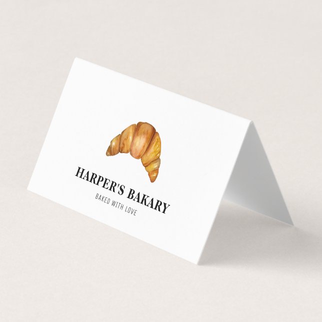 Carte De Visite Boulangerie moderne Croissant Logo Professionnel (Devant)
