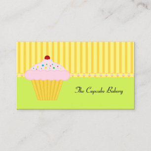 Carte De Visite Boulangerie moderne Lime Green Yellow Cupcake