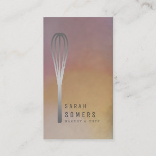 Carte De Visite Boulangerie moderne Parties scintillant d'or Whisk