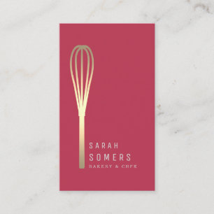 Carte De Visite Boulangerie moderne Parties scintillant d'or Whisk