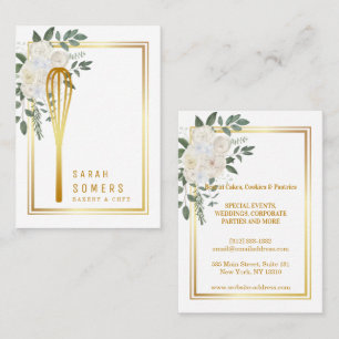 Carte De Visite Boulangerie moderne Parties scintillant d'or Whisk