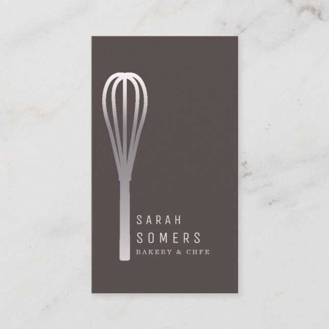 Carte De Visite Boulangerie moderne Parties scintillant d'or Whisk (Devant)