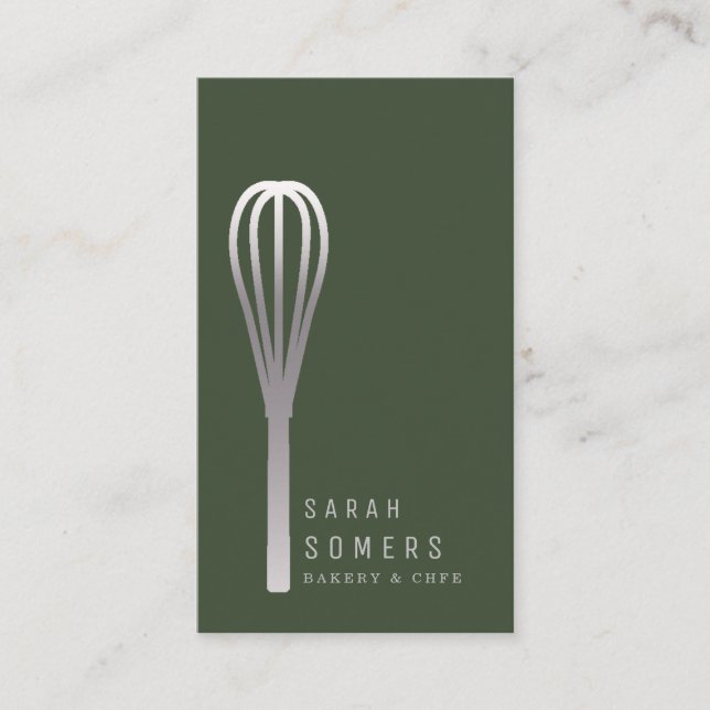 Carte De Visite Boulangerie moderne Parties scintillant d'or Whisk (Devant)