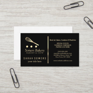 Carte De Visite Boulangerie moderne Parties scintillant d'or Whisk