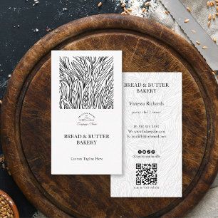 Carte De Visite Boulangerie Motif classique noir blanc élégant