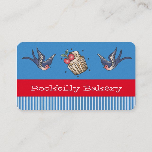 Carte De Visite Boulangerie nautique de rockabilly de tatouage de (Devant)