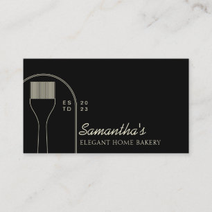 Carte De Visite Boulangerie Noire Décor pâtisserie Mariage Restaur