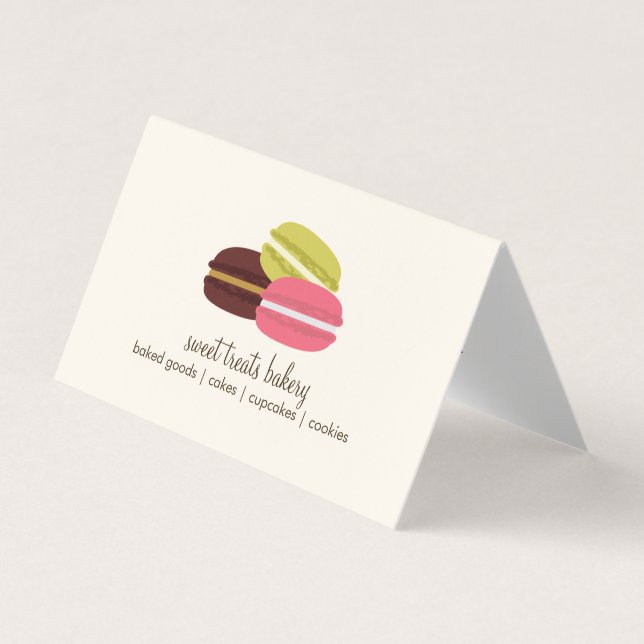 Carte De Visite Boulangerie ou café mignonne de Macarons de (Devant)