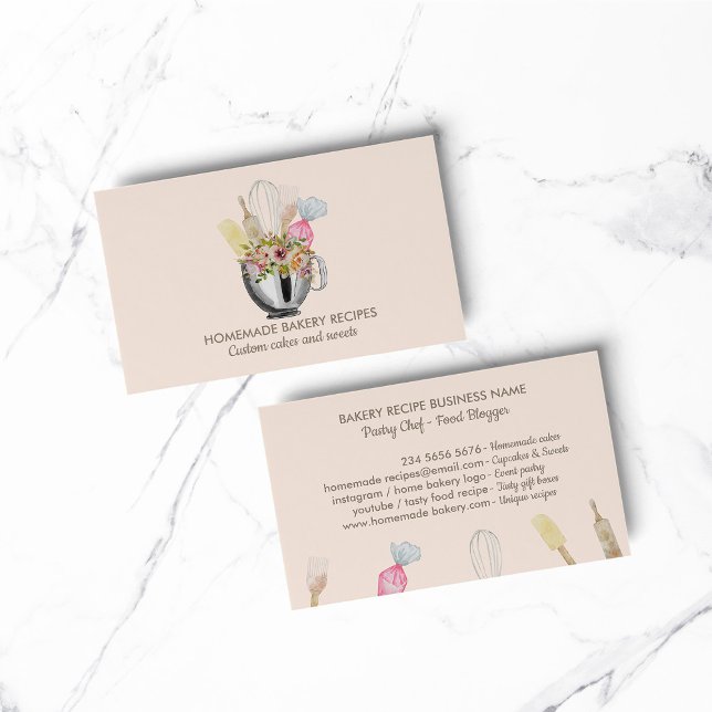 Carte De Visite Boulangerie outils à main pâtisserie (Bakery pastry hand tools business card)