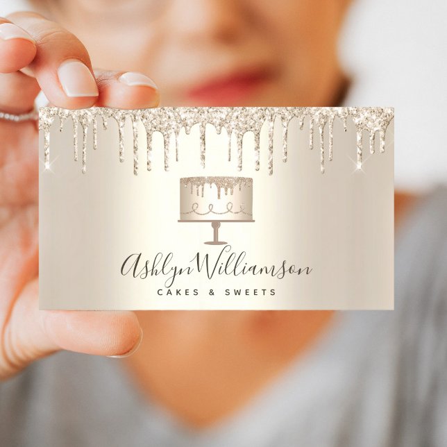 Carte De Visite Boulangerie Parties scintillant d'or Drift Pâtisse (Créateur téléchargé)