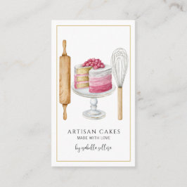 Carte De Visite Boulangerie Pâtisserie Chef Aquarelle Cuisine Uste