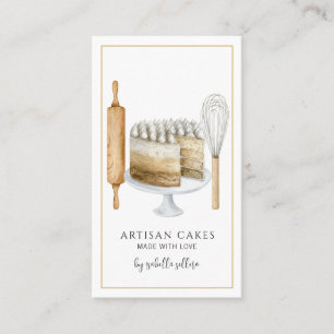 Carte De Visite Boulangerie Pâtisserie Chef Aquarelle Cuisine Uste