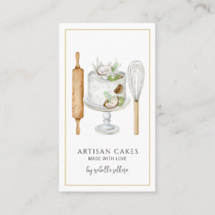 Carte De Visite Boulangerie Pâtisserie Chef Aquarelle Cuisine Uste