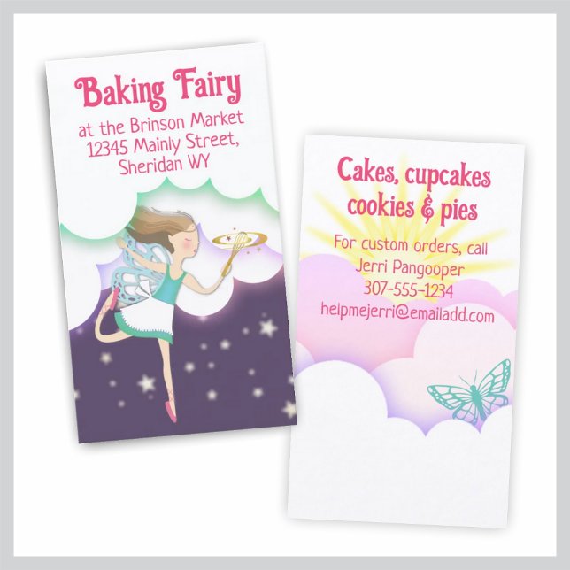 Carte De Visite boulangerie pâtisserie chef cuisine fée affaires c (Créateur téléchargé)