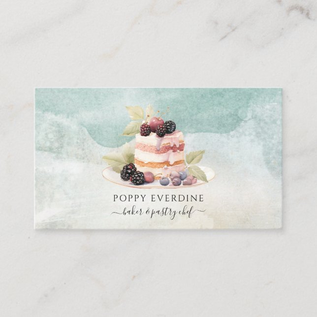 Carte De Visite boulangerie pâtisserie Chef cuisinier Gâteau éléga (Devant)