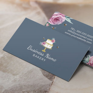 Carte De Visite Boulangerie Pâtisserie Chef Fleur rustique et abei