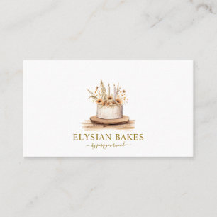 Carte De Visite boulangerie Pâtisserie Chef Gâteau Beige Or