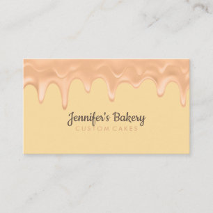Carte De Visite Boulangerie Pâtisserie Chef Gâteau Jaune Crème Déc