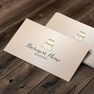Carte De Visite Boulangerie Pâtisserie Chef Or Gâteau à la goutte 