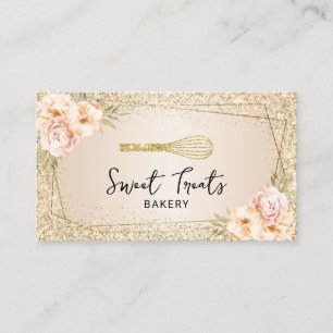 Carte De Visite boulangerie Pâtisserie Chef Parties scintillant Or