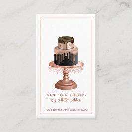 Carte De Visite Boulangerie Pâtisserie Chef Rose Déchets d'or Gâte
