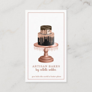 Carte De Visite Boulangerie Pâtisserie Chef Rose Déchets d'or Gâte