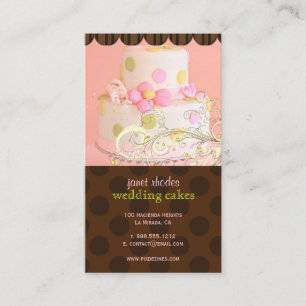 Carte De Visite Boulangerie/pâtisserie rose et chocolat
