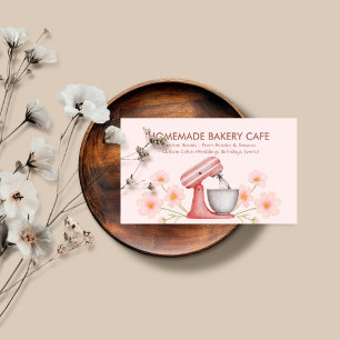 Carte De Visite Boulangerie Personnalisable Fleurs de pâtisseries 