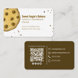 Carte De Visite Boulangerie Social Media QR Code Professionnel