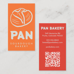 Carte de visite Boulangerie sur pain au levain QR