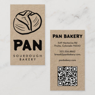 Carte de visite Boulangerie sur pain au levain QR