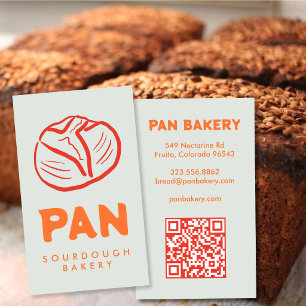 Carte de visite Boulangerie sur pain au levain QR 