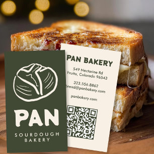 Carte de visite Boulangerie sur pain au levain QR 