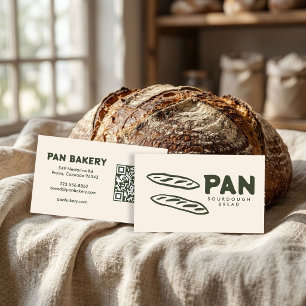 Carte de visite Boulangerie sur pain au levain QR 